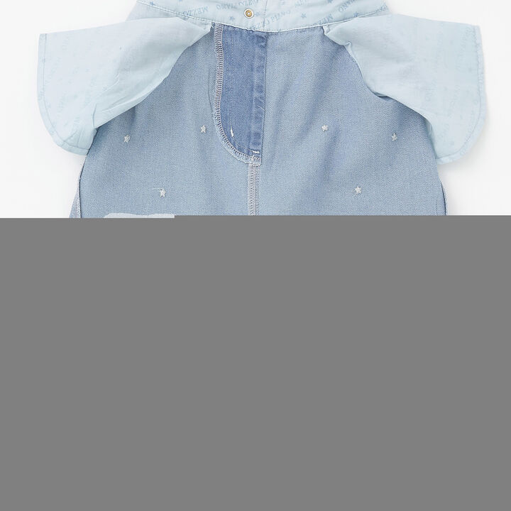 Sparkling Denim Wide Pants with Glow-in-the-Dark Charm [Cool Touch],Sax blue, medium image number 12
