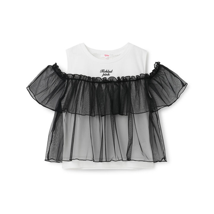 Sheer Fabric Combo Top,Black, medium image number 9