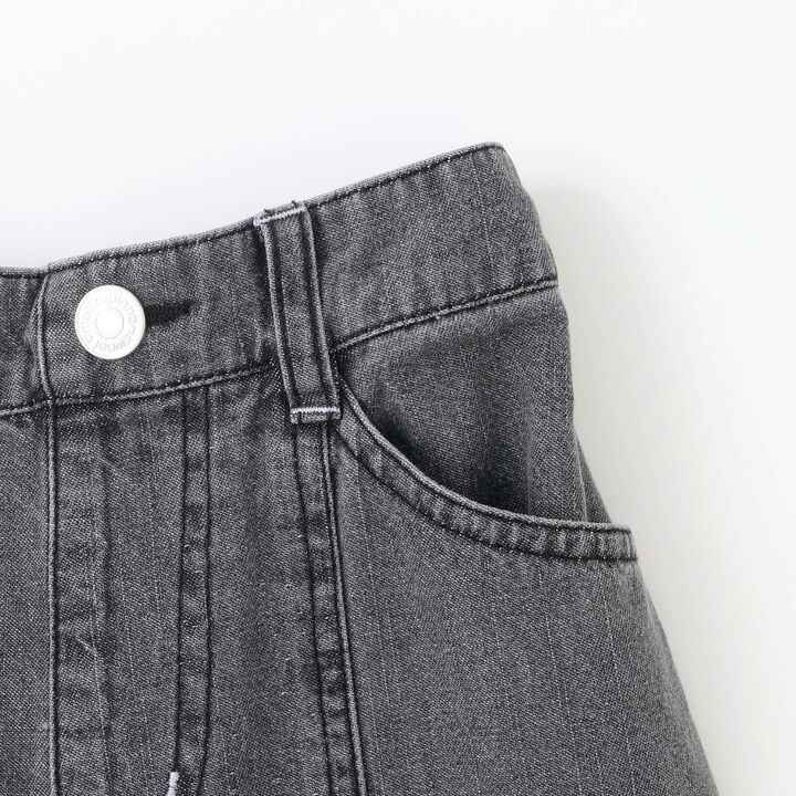 Wide Denim Pants with Logo Print,Gray, medium image number 4