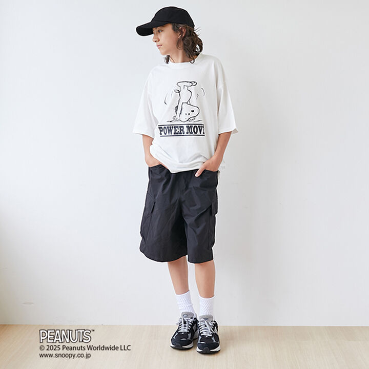[GLSW.] [PEANUTS] Snoopy Power Move Front Print T-Shirt,White, medium image number 1