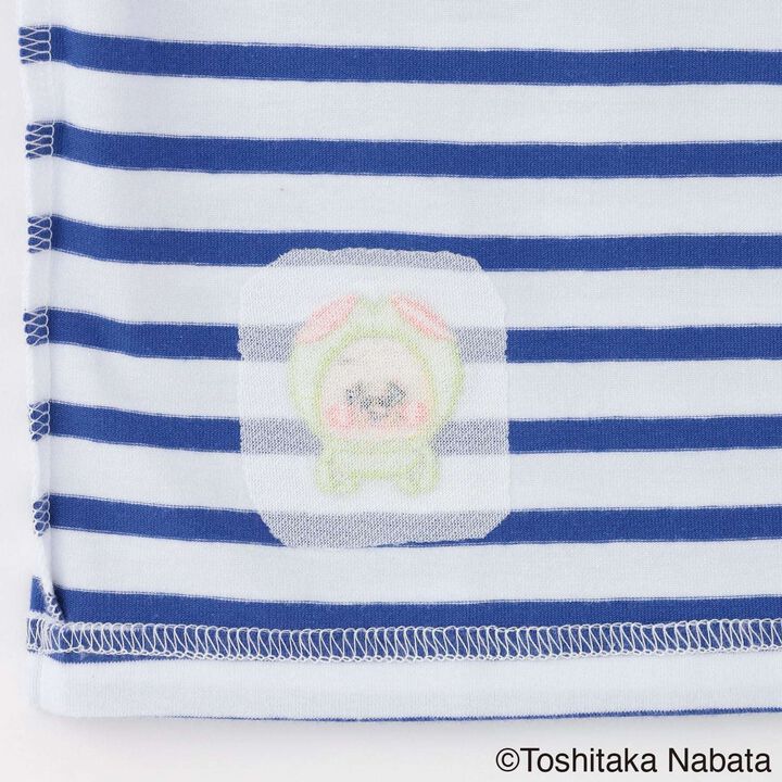 [Kobito Zukan] Stripe Pattern Short-Sleeve T-Shirt,Navy, medium image number 7