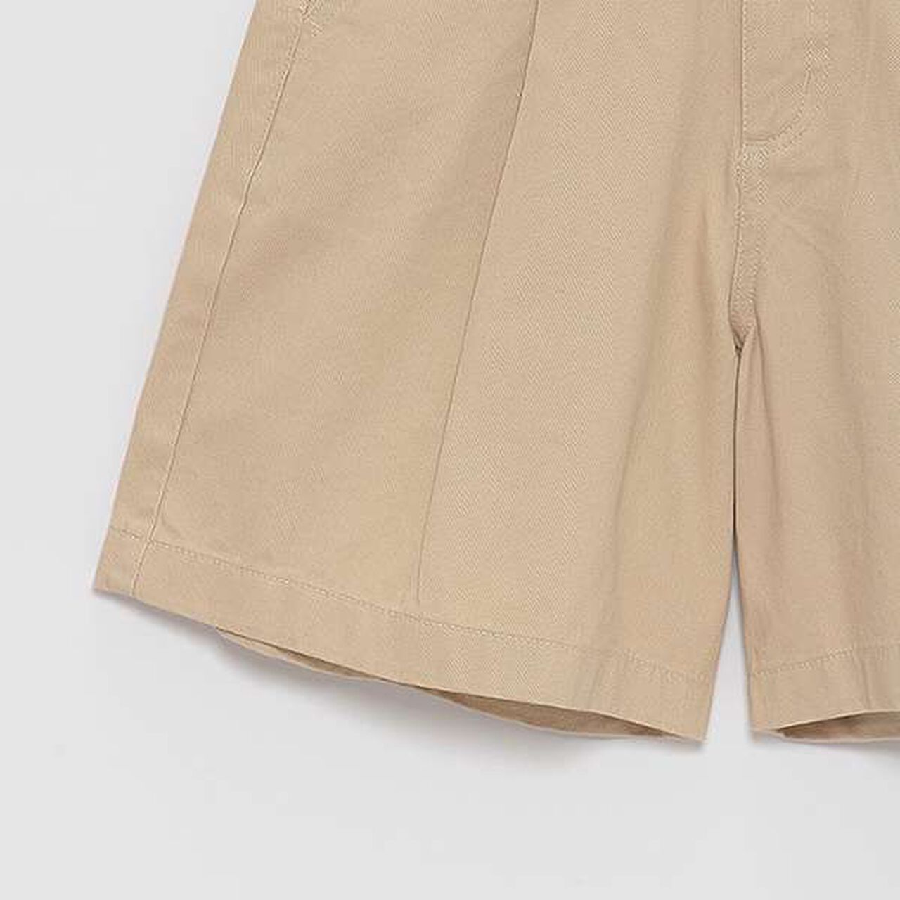 Belted Tuck Half Pants,Beige, large image number 8