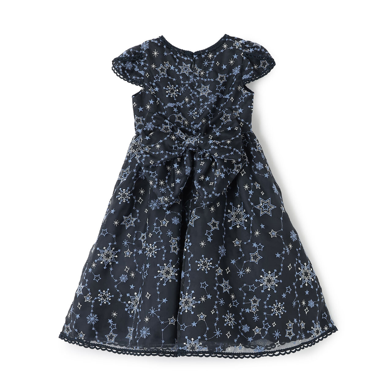 Sparkling Star Embroidery Dress,Navy, large image number 1