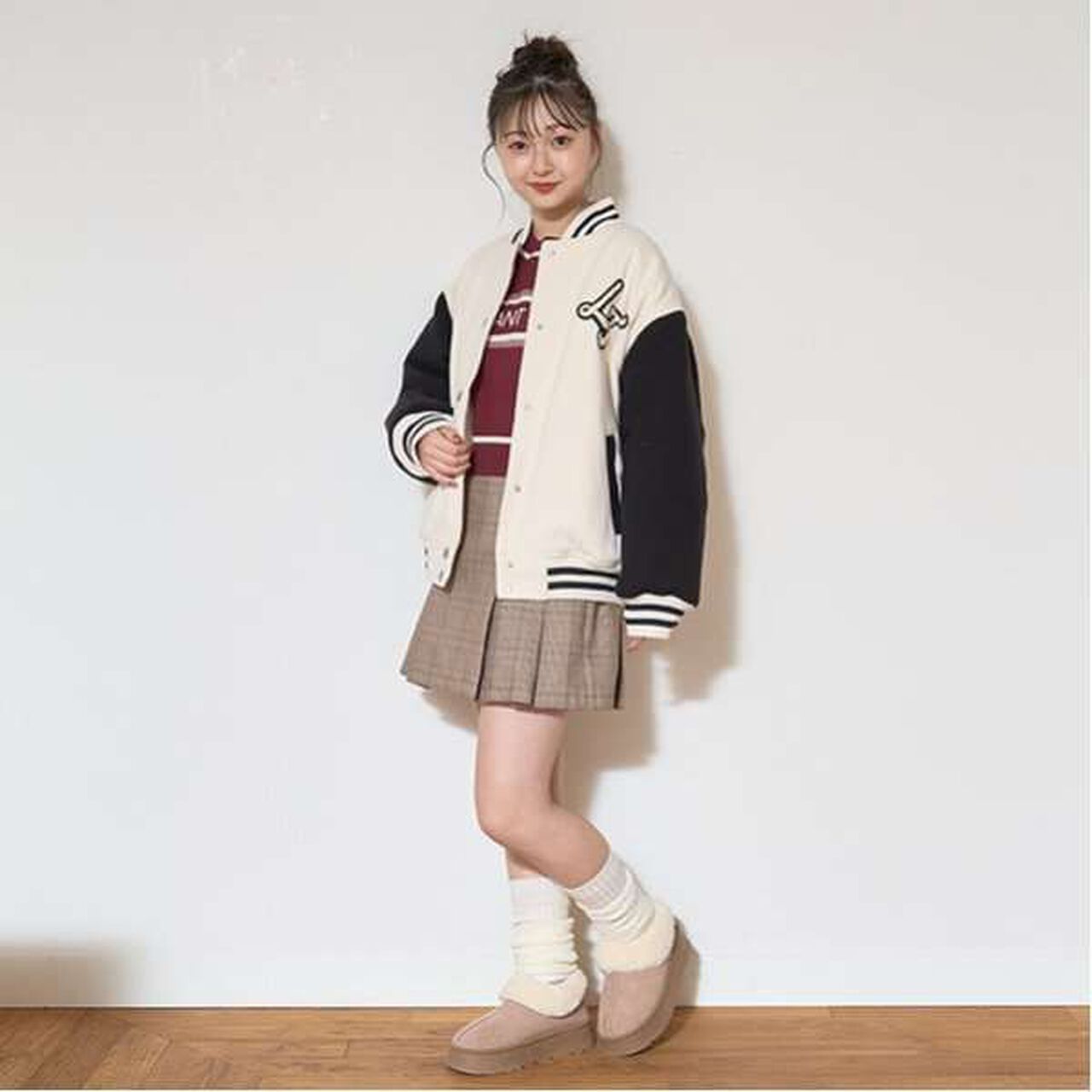 Reversible Quilted Stadium Jacket,Green, large image number 1