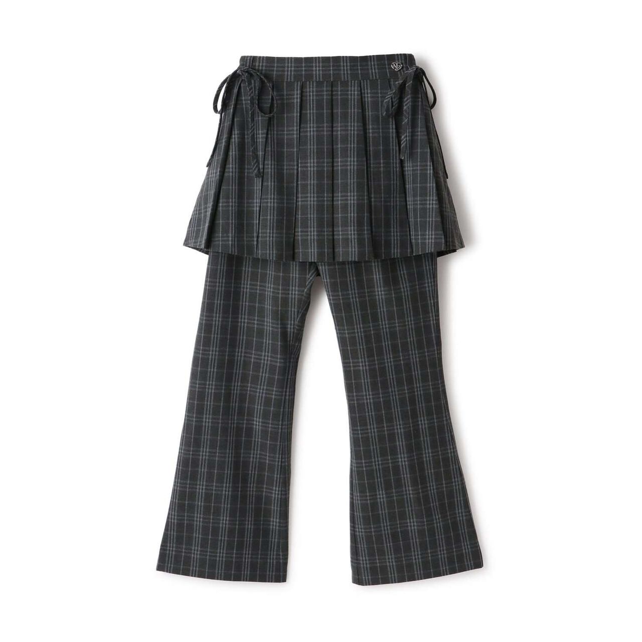 Pleated Skirt & Flared Pants Set,Gray, large image number 17