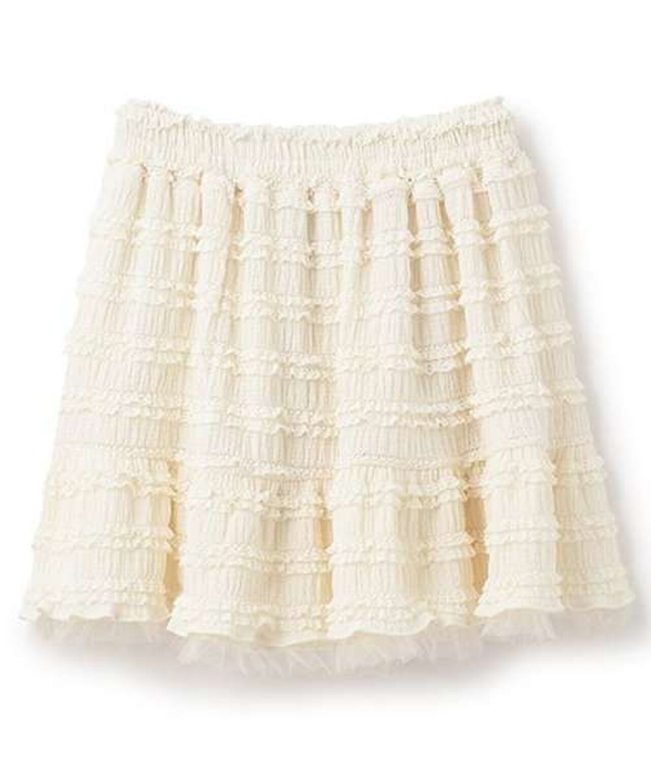 Tiered Mini Skirt,Ivory, large image number 15