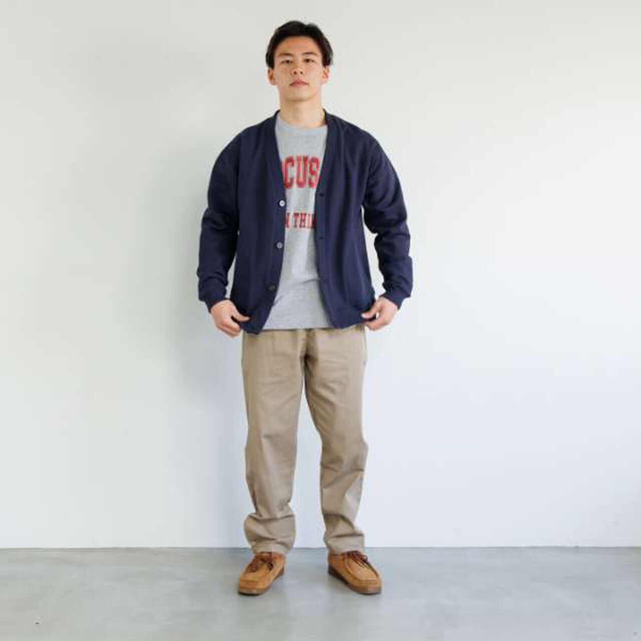 Affordable Front College Logo Long-Sleeve T-Shirt,Top gray, large image number 2