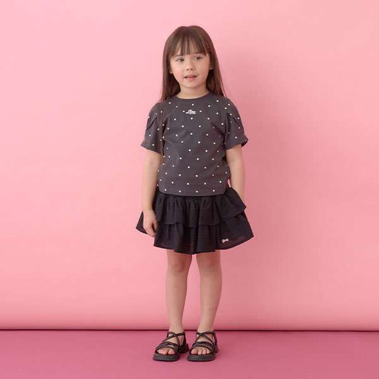 [Soft Cotton] Assorted All-Over Pattern T-Shirt with Tuck Sleeves,Moderate blue, large image number 21