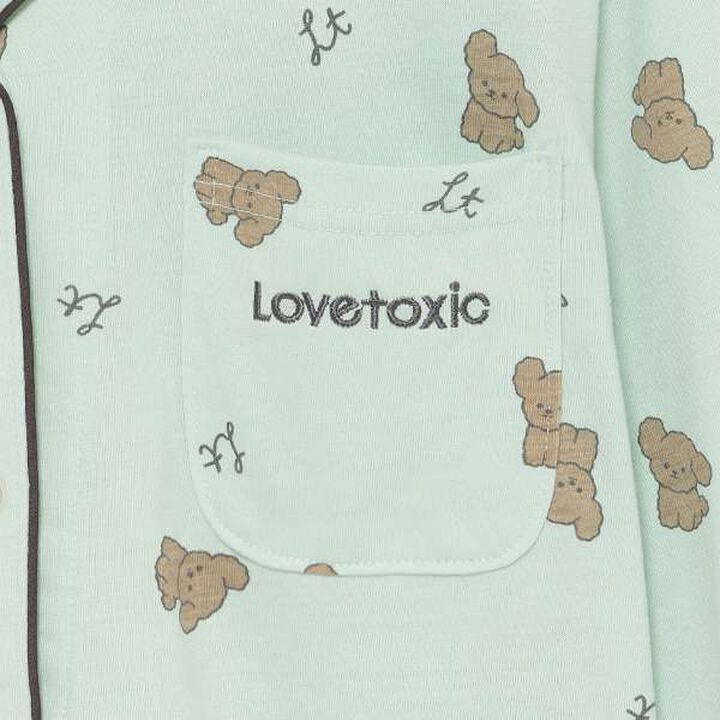 Dog Print Long Pants Pajama,Light green, medium image number 5