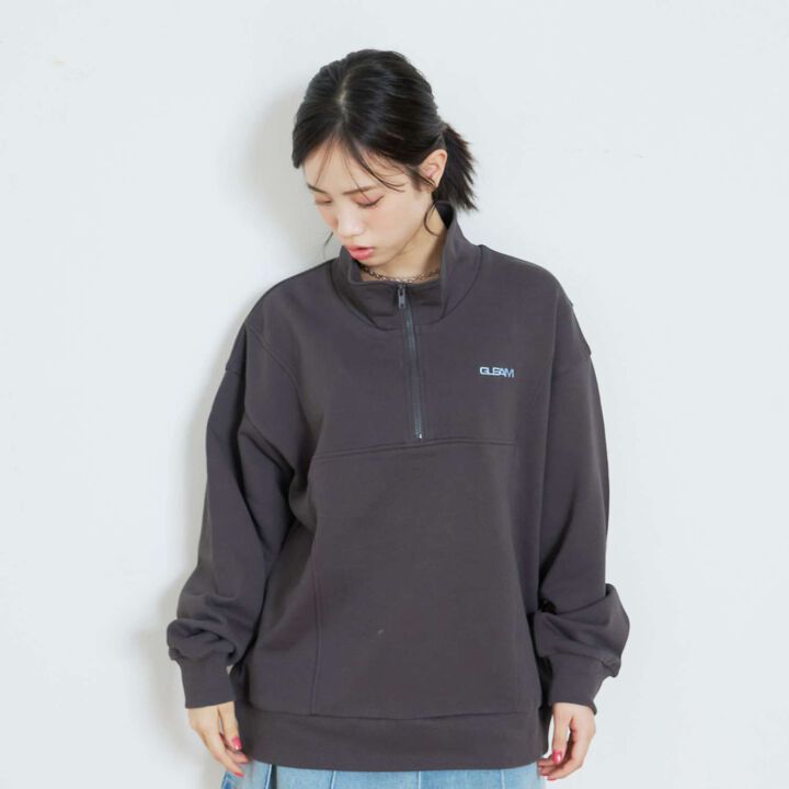 [LTXC/Cotton 100%] Half ZIP Pullover,Smoke white, medium image number 8