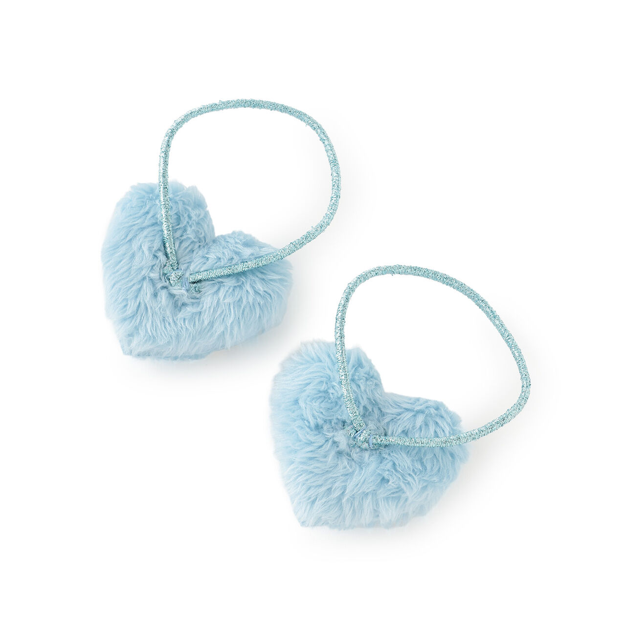 Puffy Heart Pearl Hair Ponytail Holders - Set of 2,Lavender, large image number 1