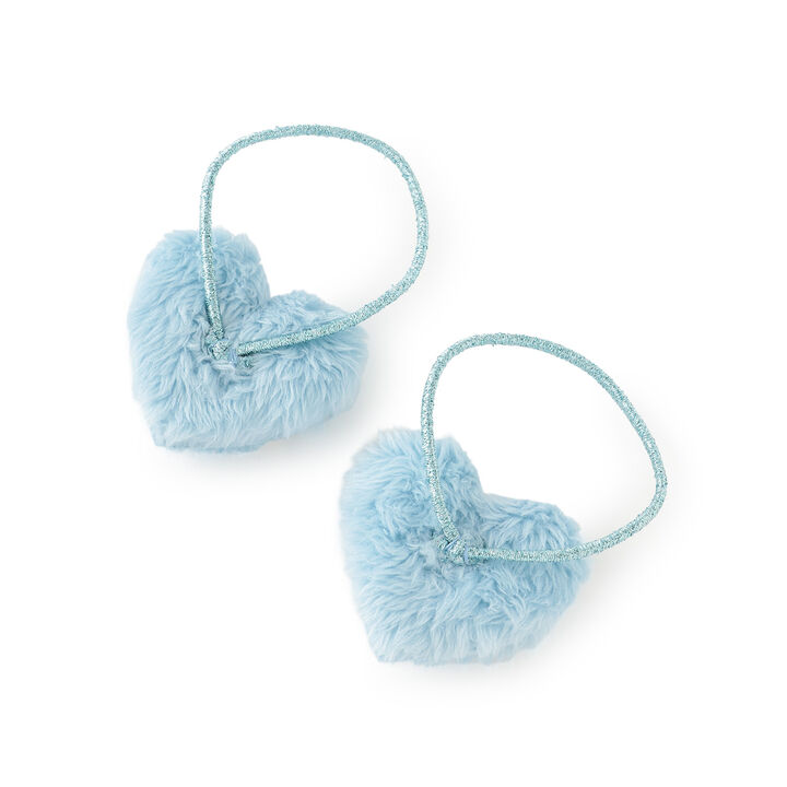 Puffy Heart Pearl Hair Ponytail Holders - Set of 2,Lavender, medium image number 1