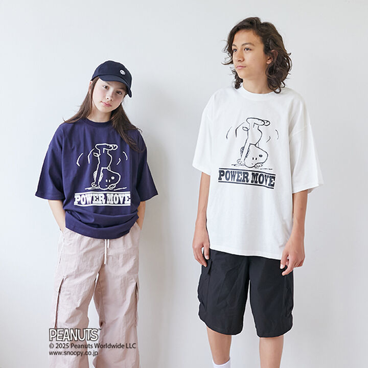 [GLSW.] [PEANUTS] Snoopy Power Move Front Print T-Shirt,White, medium image number 7