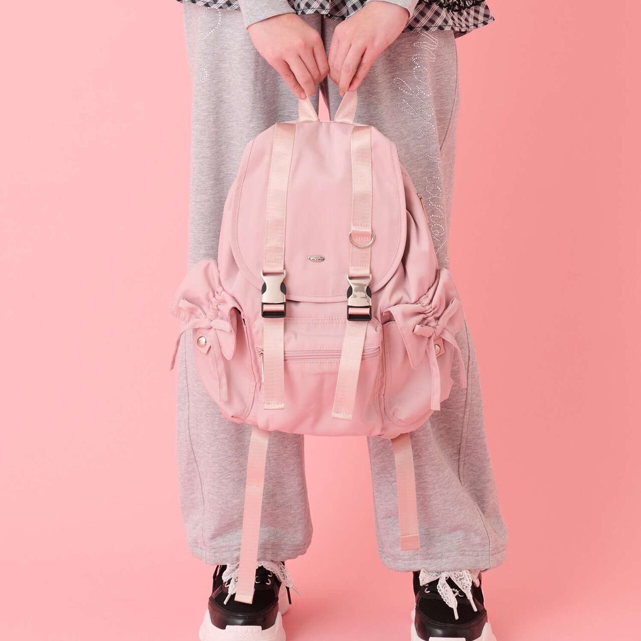[Water-Repellent] Ribbon Backpack,Pink, large image number 0