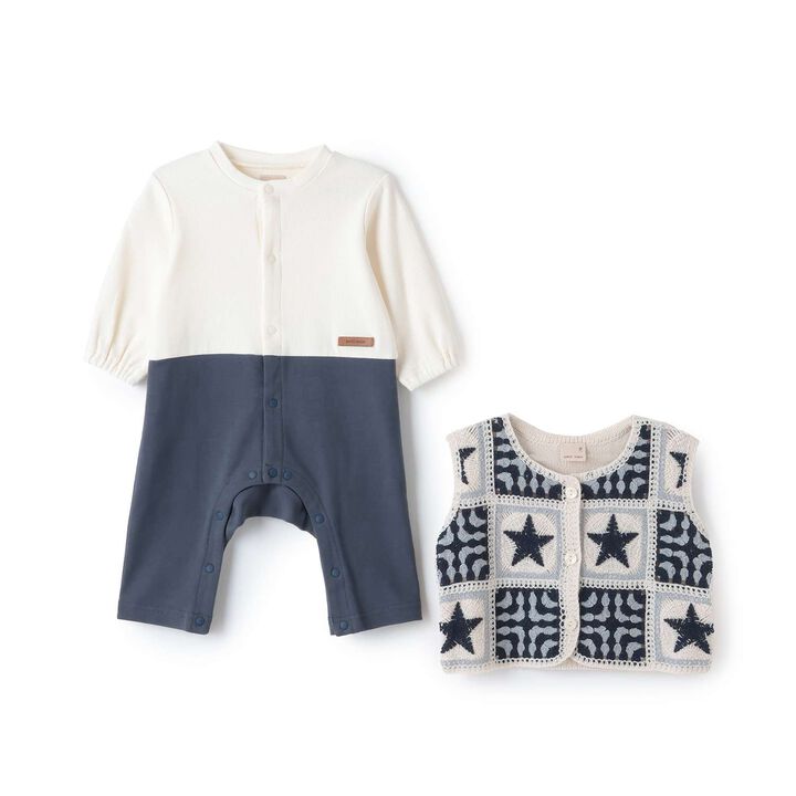 Black Vest with Coverall,Beige, medium image number 8