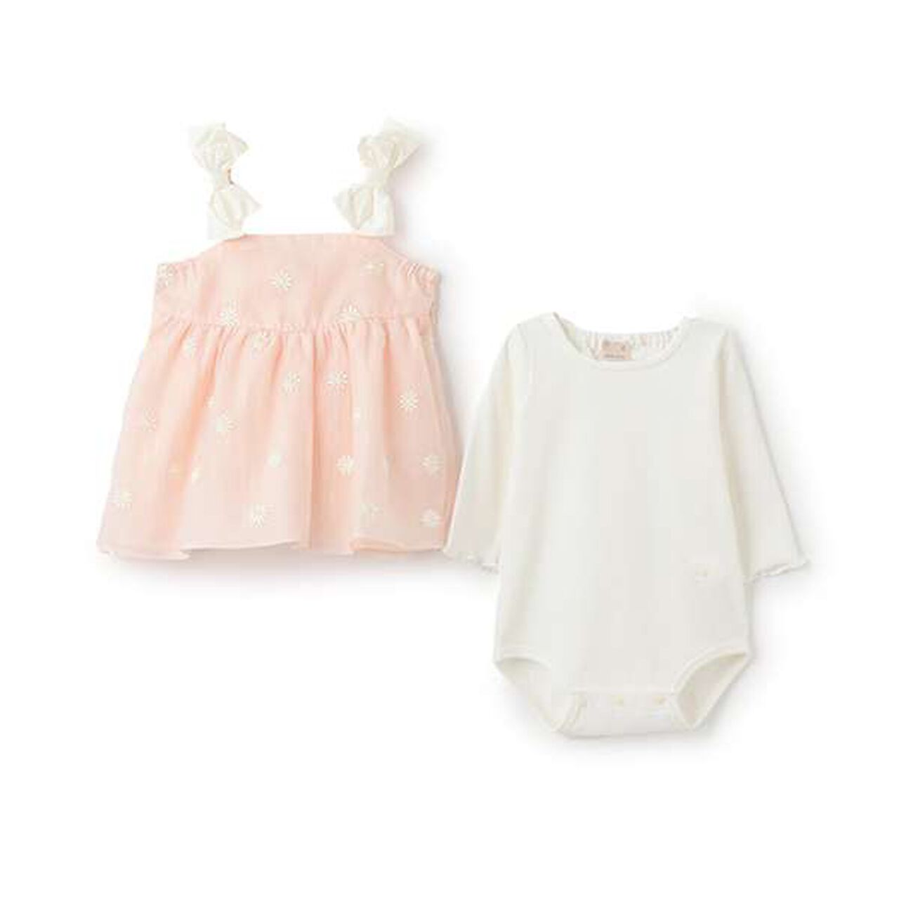 [Link] Floral Embroidery One-Piece Romper,Light pink, large image number 12