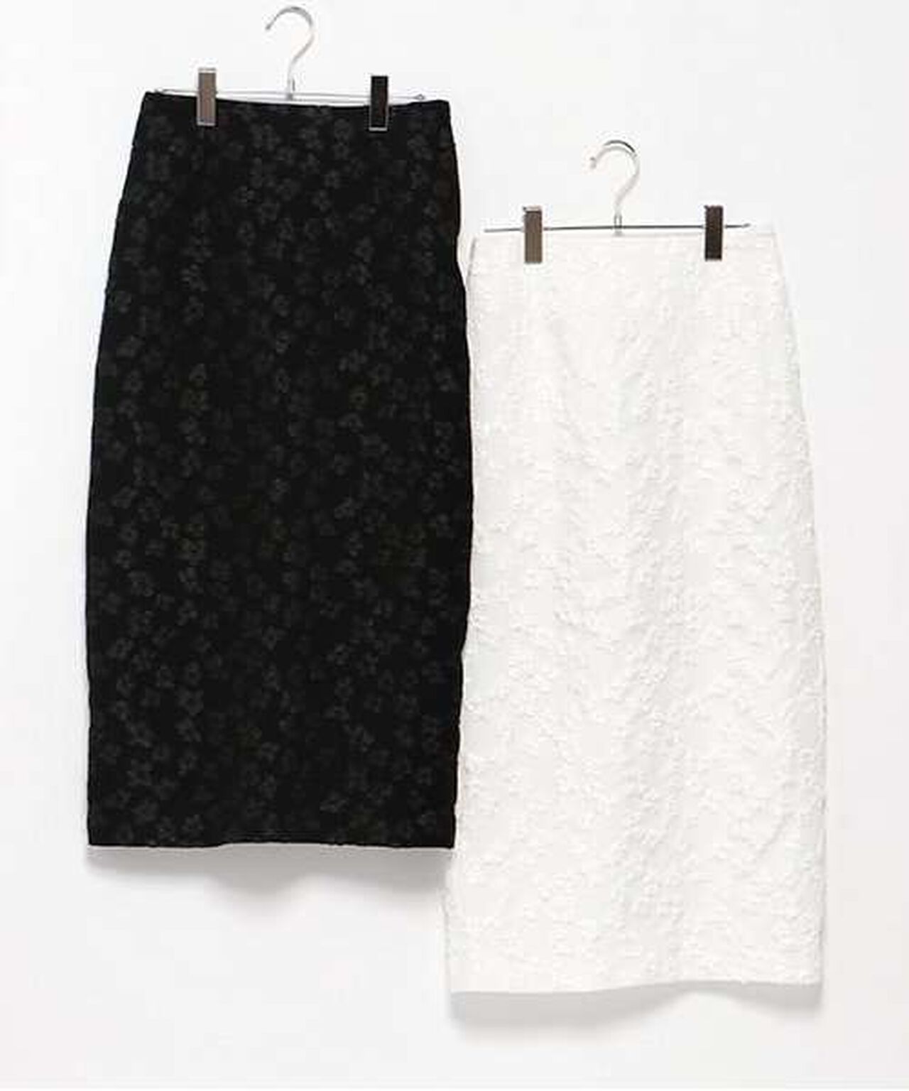 Floral Jacquard Tight Skirt,Off white, large image number 13