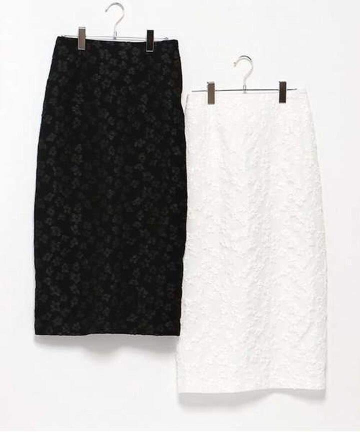 Floral Jacquard Tight Skirt,Off white, medium image number 13