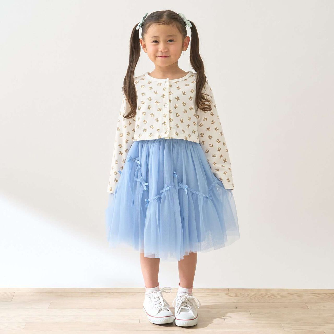 Wavy Panel Gathered Tulle Skirt [Lycee Mine Ballet Series],Black, large image number 20