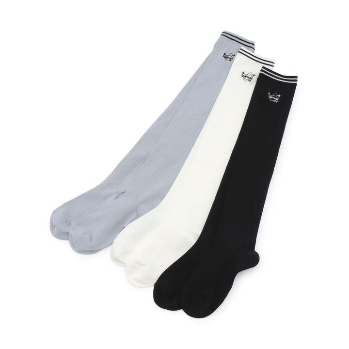 Ribbed Knee-High Socks,Black, medium image number 3