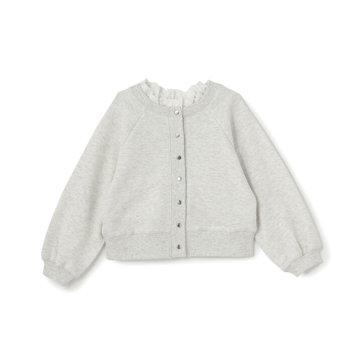 Link Lace Collar 2WAY Cut Cardigan,Top gray, medium image number 9