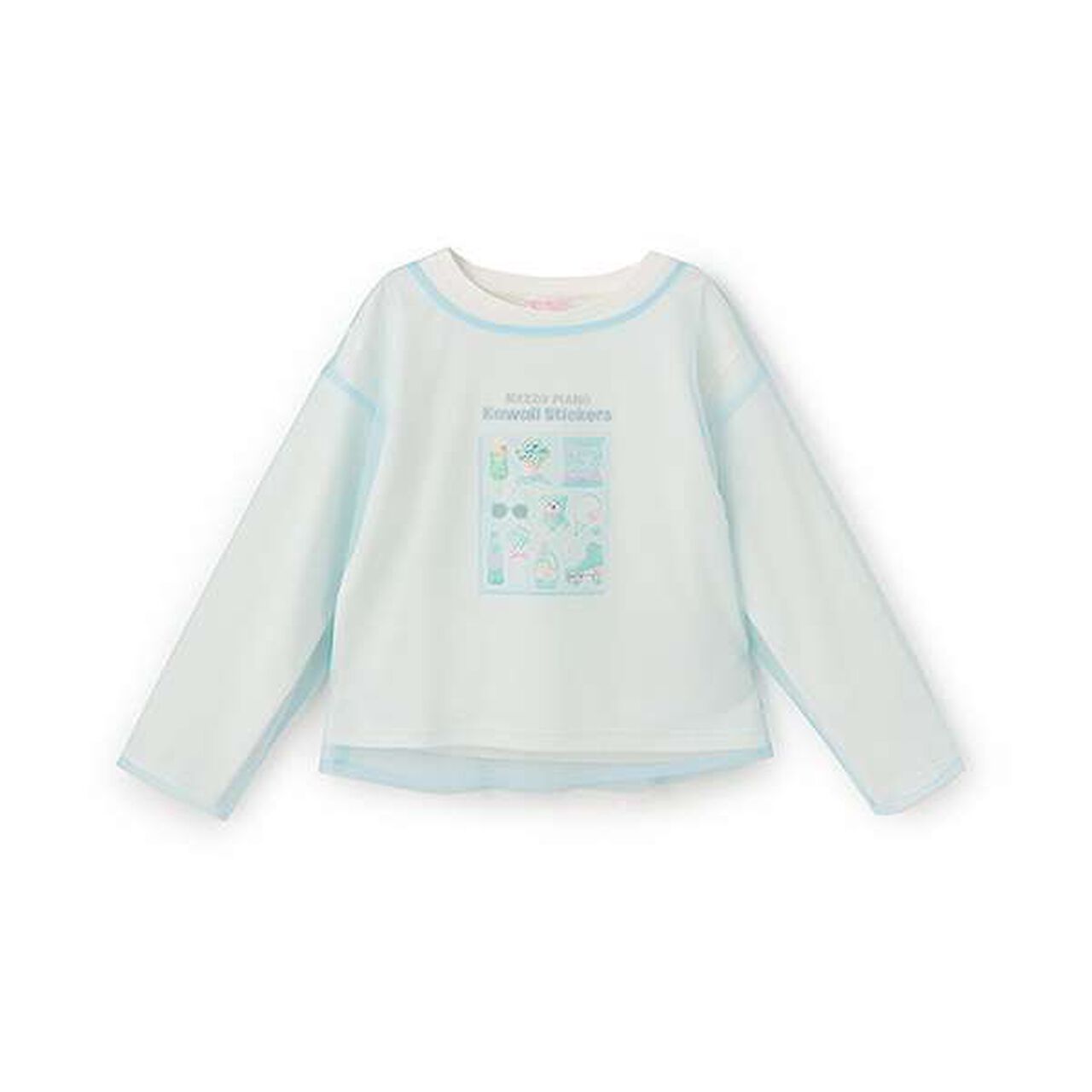 Tulle Layered Long-Sleeve T-Shirt,Off white, large image number 0