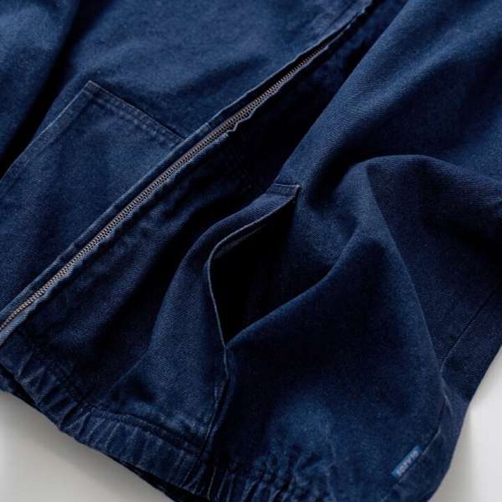 Hooded Denim Zip-Up Jacket,Deep blue, medium image number 4