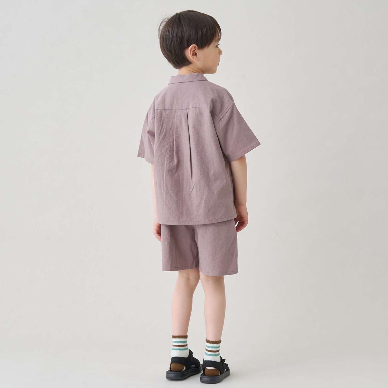 [Outfit Set] Open Collar Shirt & Easy Pants,Greige, large image number 2
