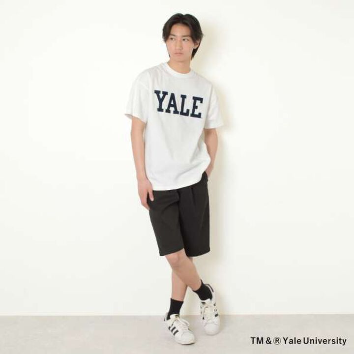 [Adult Size Available] [YALE] Cotton Short-Sleeve YALE Logo T-Shirt,White, medium image number 3