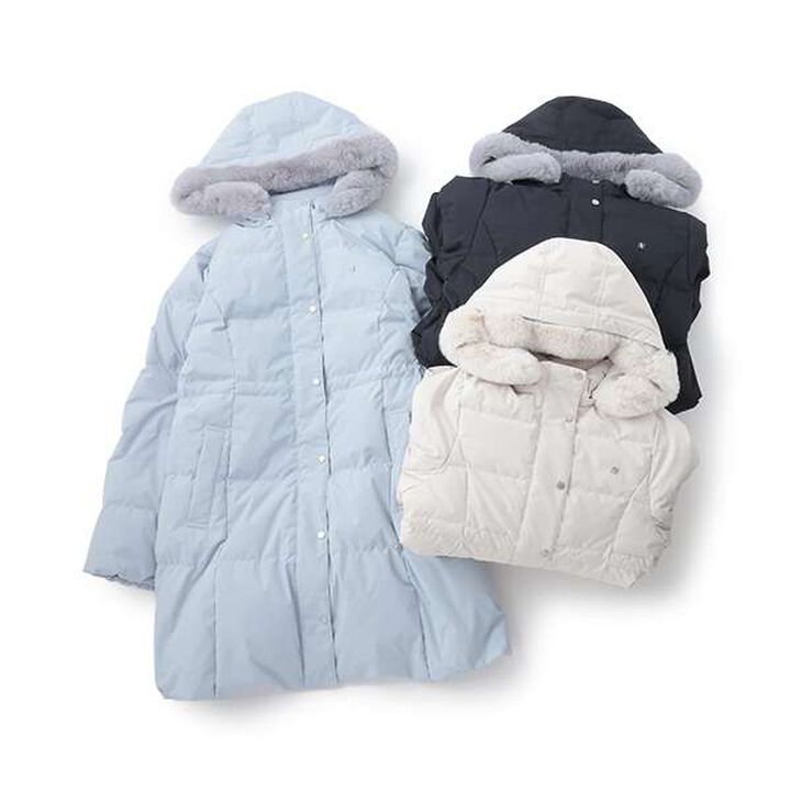 Water-Repellent, Machine Washable A-Line Down Coat,Navy, medium image number 7