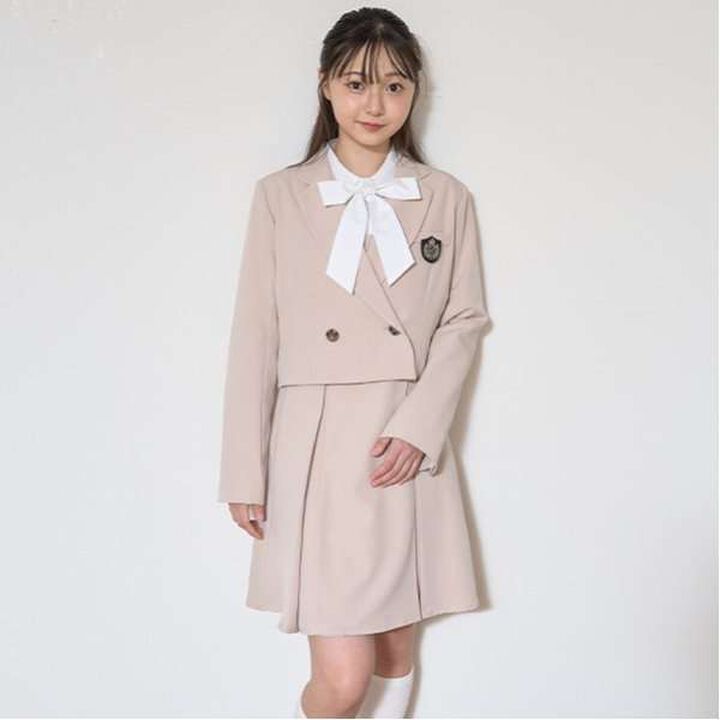 [Graduation Attire] Tuck Flare Jumper Skirt,Light beige, medium image number 1