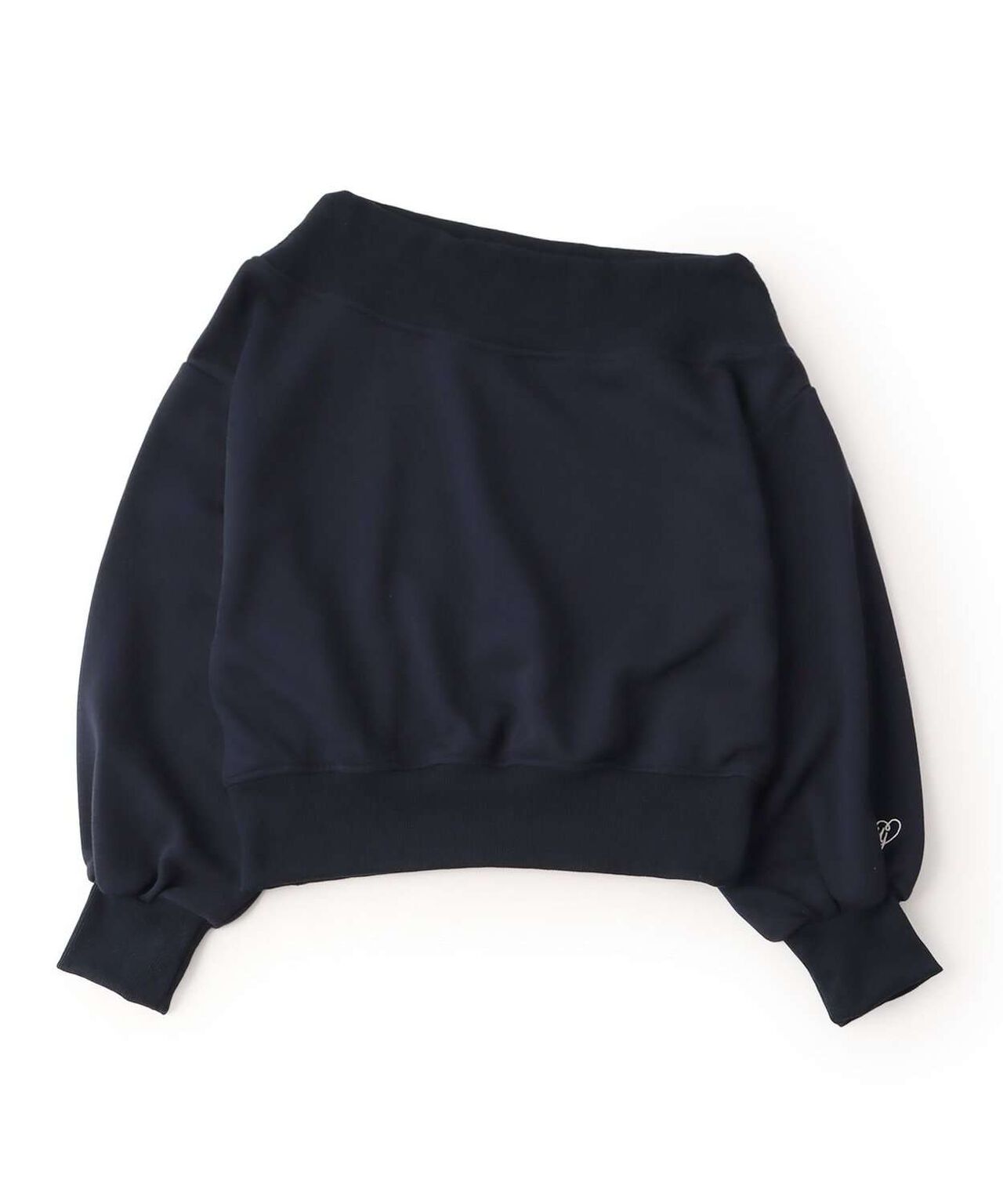 One-Shoulder Logo Sweatshirt,Navy, large image number 5