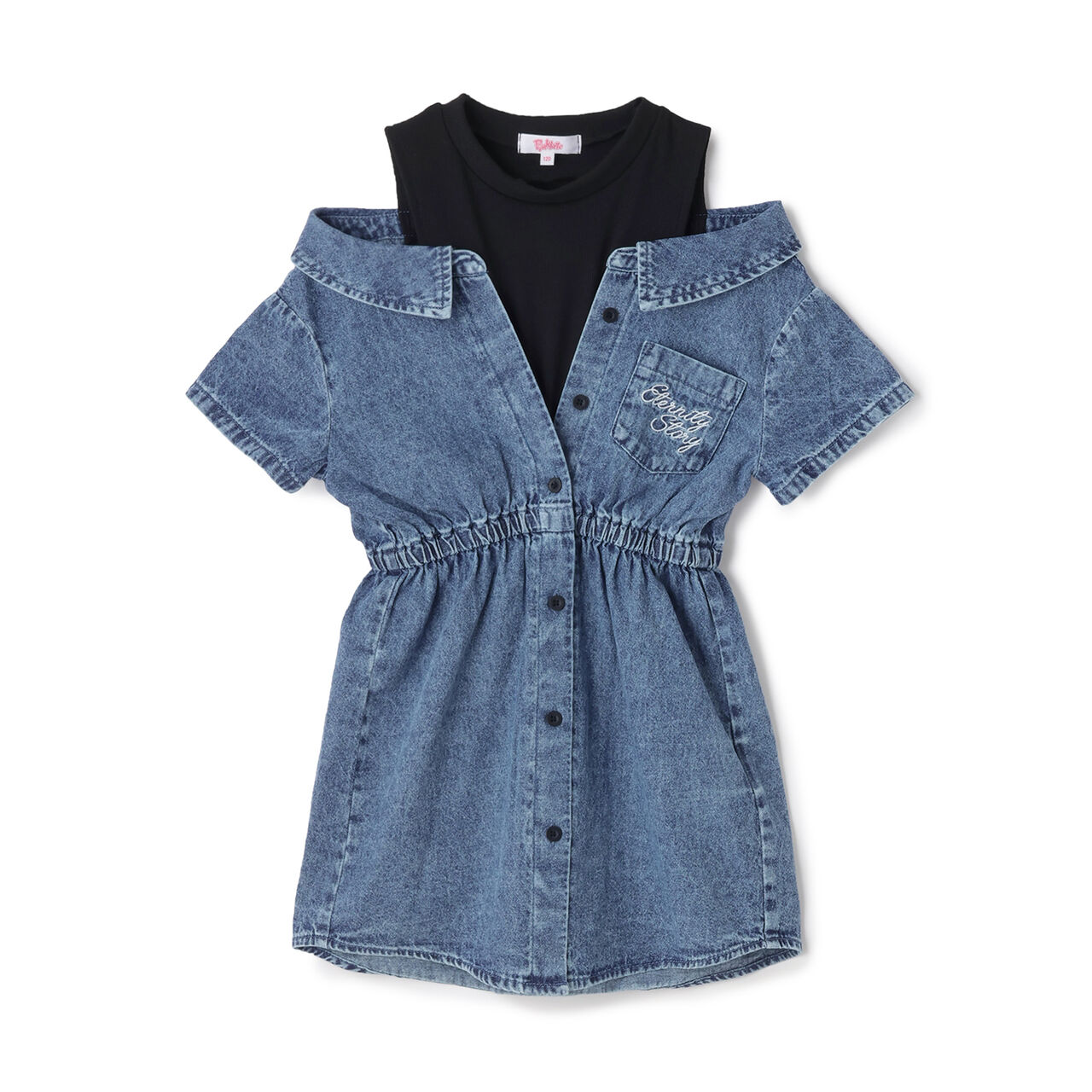 Shoulder Cutout Denim Shirt Dress,Gray, large image number 19