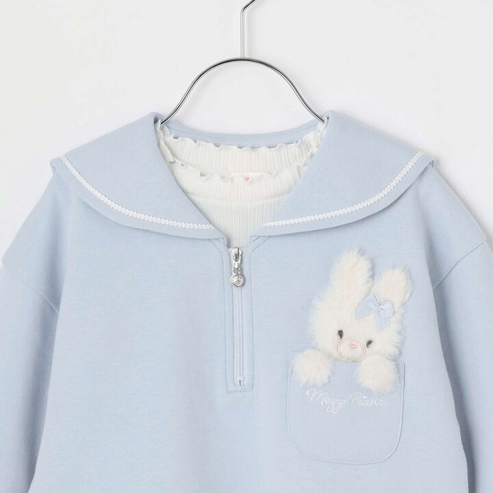 [Restock] Short Sailor Pullover & Long-Sleeve Petite High-Neck Set,Lilac, medium image number 3