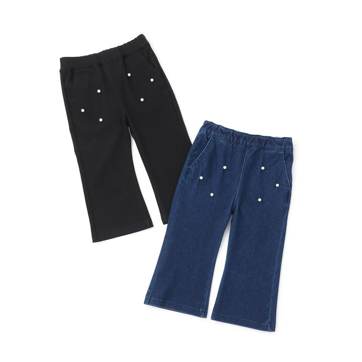 Pearl-Embellished Cut Pants,Blue, medium image number 12