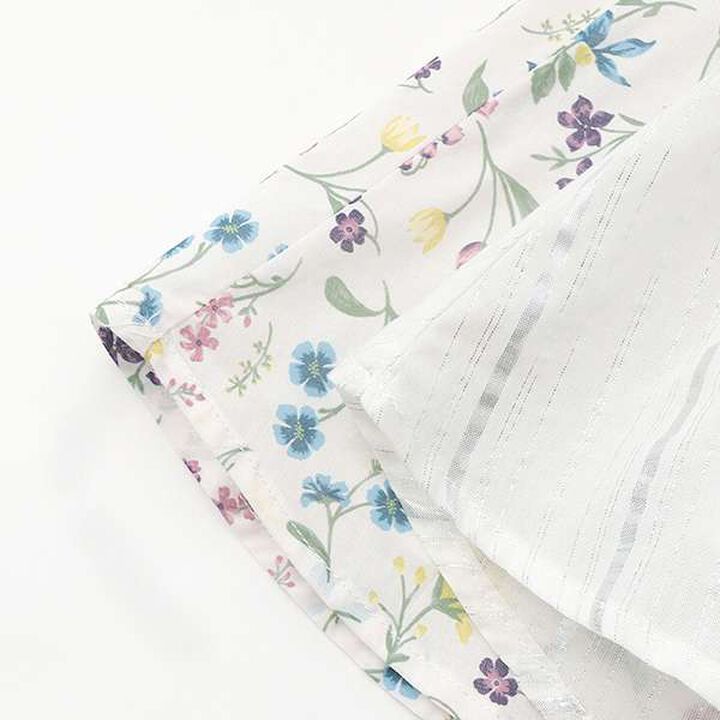 [Link] Lame Stripe/Floral Pattern Outfit Set,Off white, medium image number 2