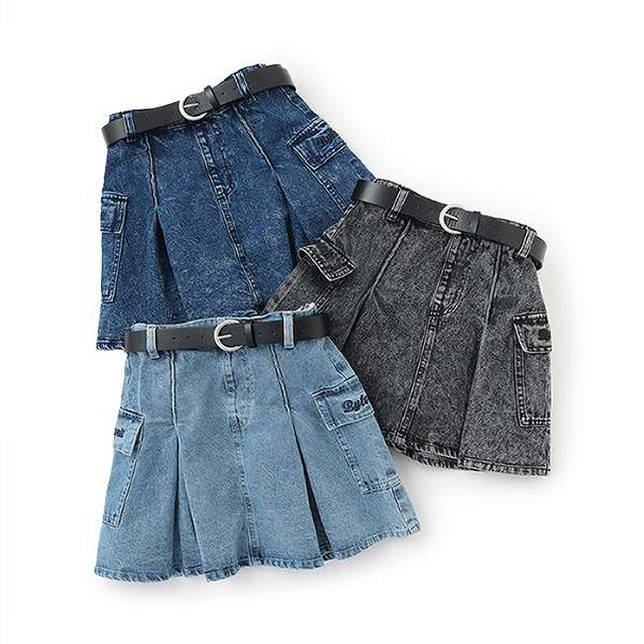 Belted Cargo Skirt,Navy, large image number 11