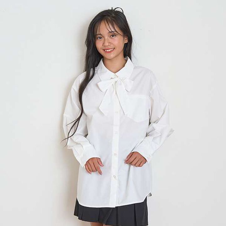 Bow Tie Blouse,Gray, medium image number 14