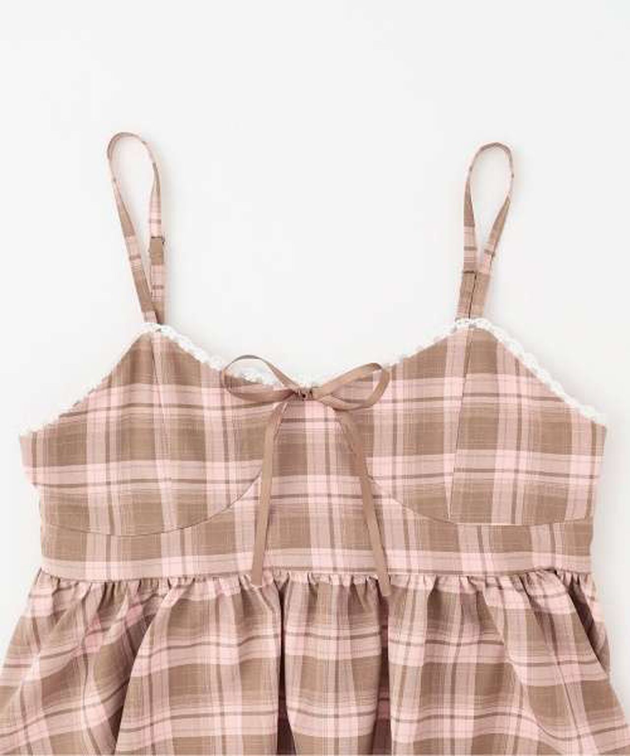 Checkered Shirt & Bustier Set,Pink, large image number 15