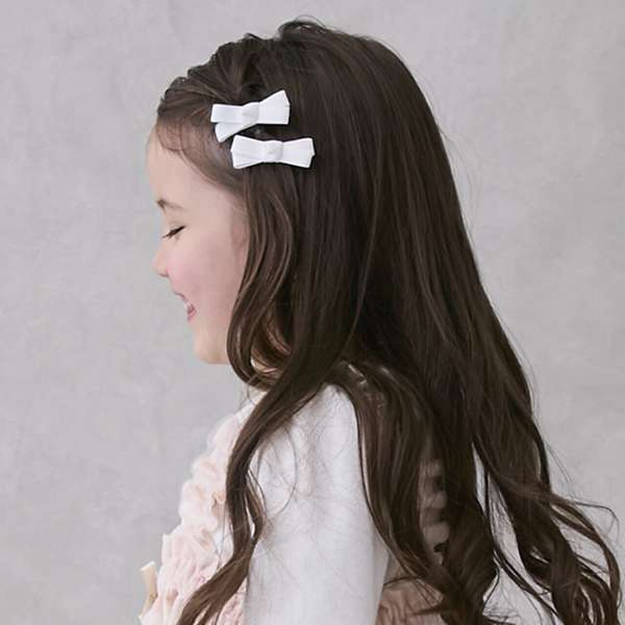 Ribbon Hair Clips 2P,Sax blue, large image number 1