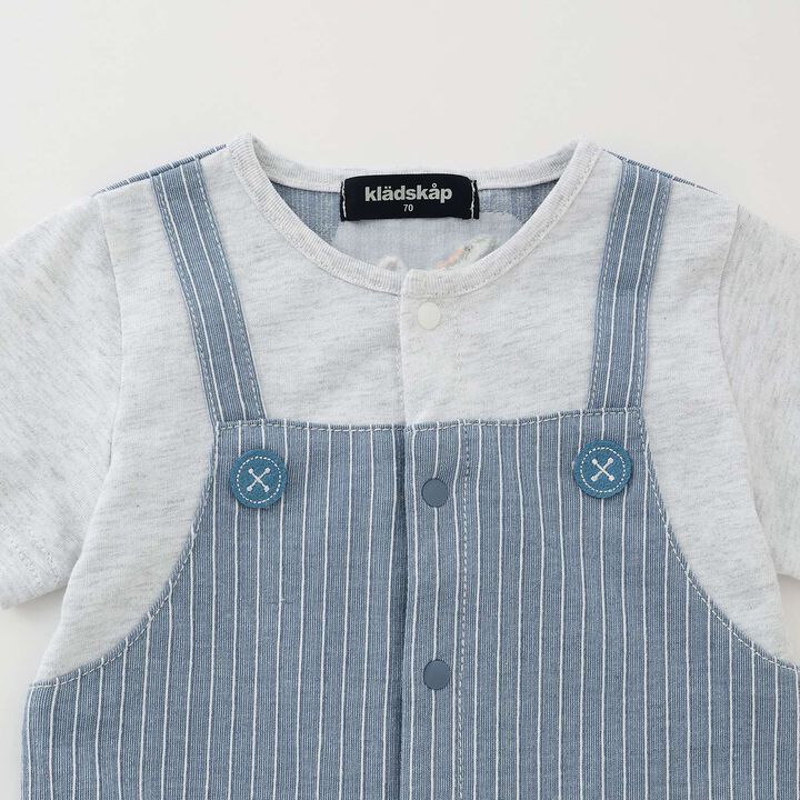 Dinosaur Short-Sleeve Overall Romper,Top gray, medium image number 2