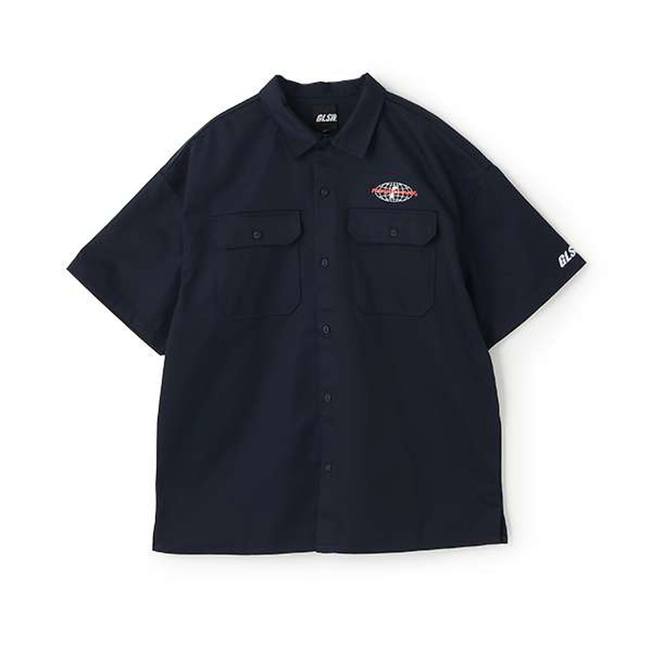 [FORGETNEVER] [Set Up Compatible] T/C Twill Work Short-Sleeve Shirt_GLSW,Navy, large image number 0