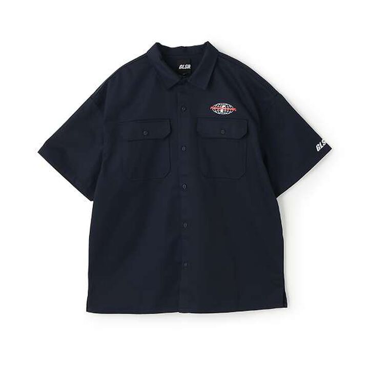 [FORGETNEVER] [Set Up Compatible] T/C Twill Work Short-Sleeve Shirt_GLSW,Navy, medium image number 0