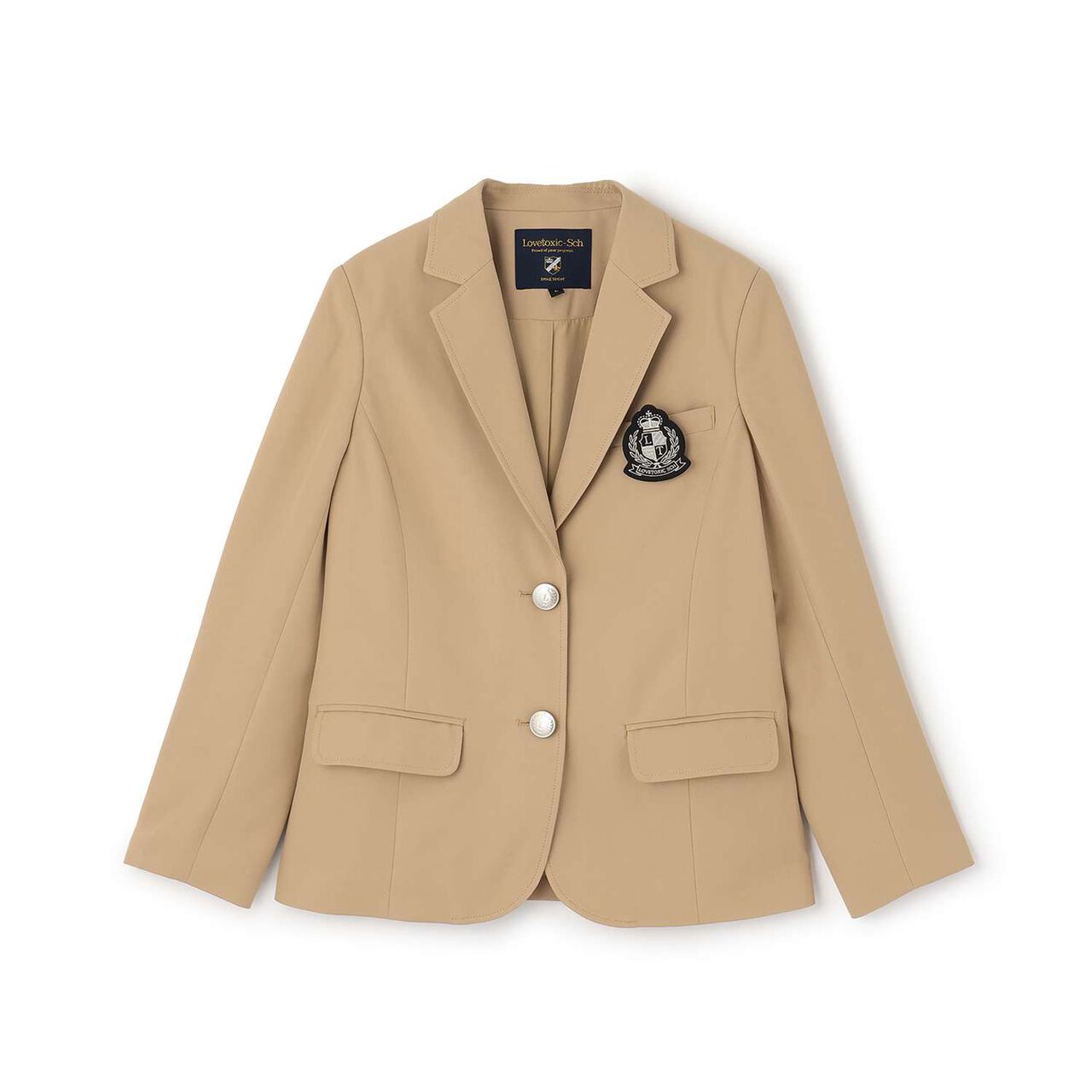 [Graduation Attire] Emblem Tailored Jacket,Beige, large image number 5
