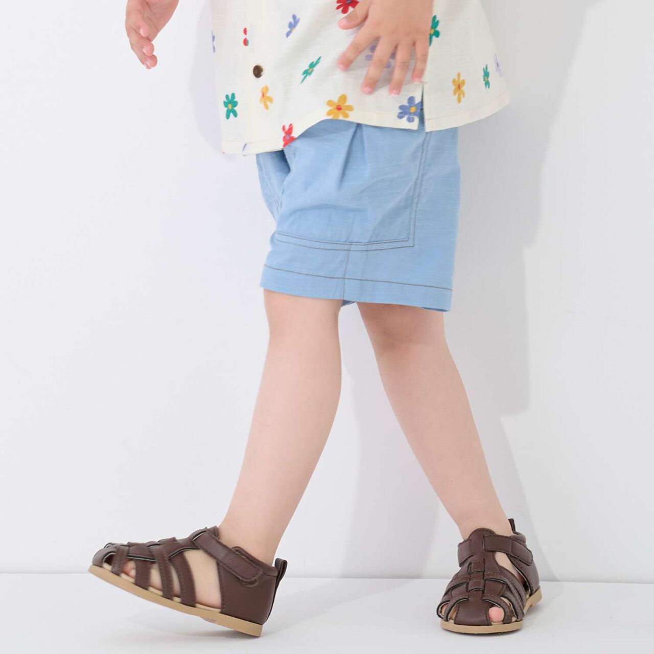 Cotton Rayon Woven Shorts,Sax blue, large image number 2