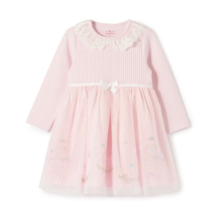 Dress Embroidery Docking Dress with Bloomers Set,Off white, medium image number 15