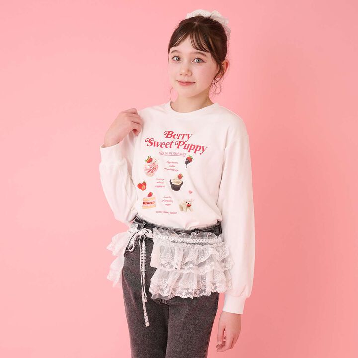 Strawberry Motif Long-Sleeve T-Shirt,, medium