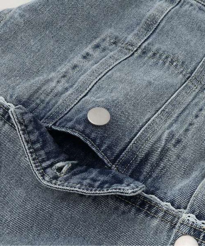 Motif Logo Denim Jacket,Deep blue, medium image number 4