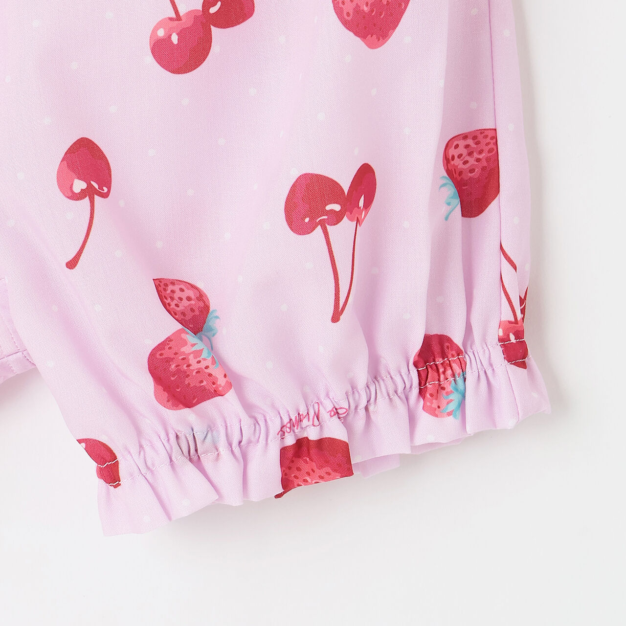 Strawberry Cherry Polka Dot Docking Dress & Bloomers Set,Off white, large image number 8