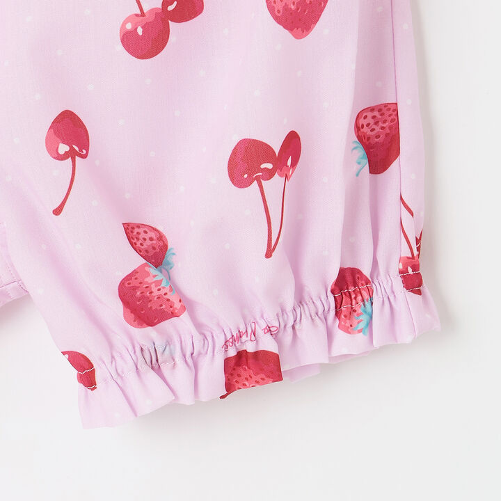 Strawberry Cherry Polka Dot Docking Dress & Bloomers Set,Off white, medium image number 8